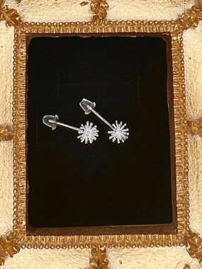 Dainty Sterling Silver Dandelion Studs - .925 Stamped
